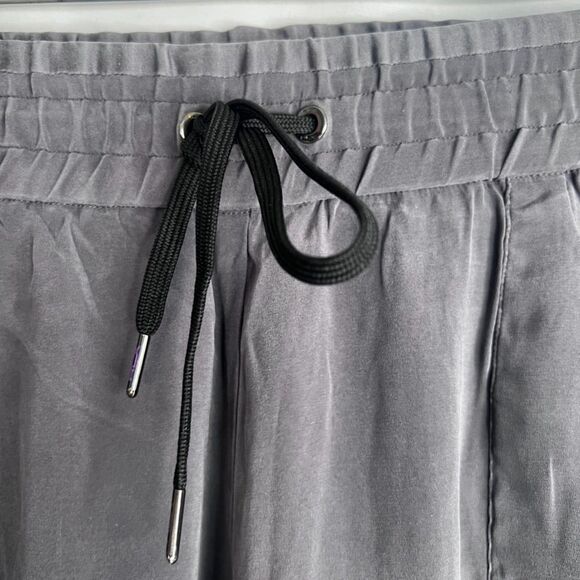RLX Ralph Lauren Silk Drawstring Waist Jogger Pant Gray Casual Boho Size Large - Picture 6 of 13